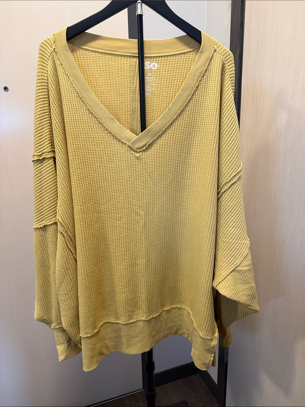 SO Yellow Waffle Knit Top